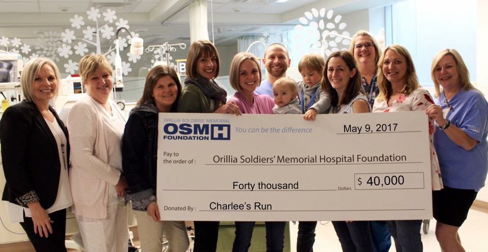 In 2017, Charlee’s Run raised $40,000 for Orillia Soliders’ Memorial Hospital Foundation.