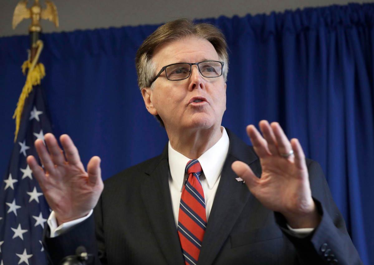 In this Jan. 9, 2017, file photo, Texas Lt. Gov. Dan Patrick holds a news conference at the Republican Party of Texas Headquarters, in Austin, Texas. 