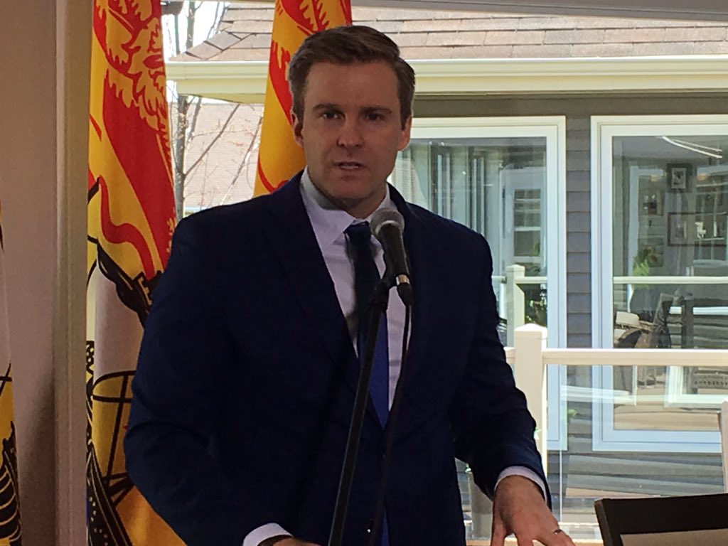 New Brunswick Premier Brian Gallant at a news conference on May 11, 2018.