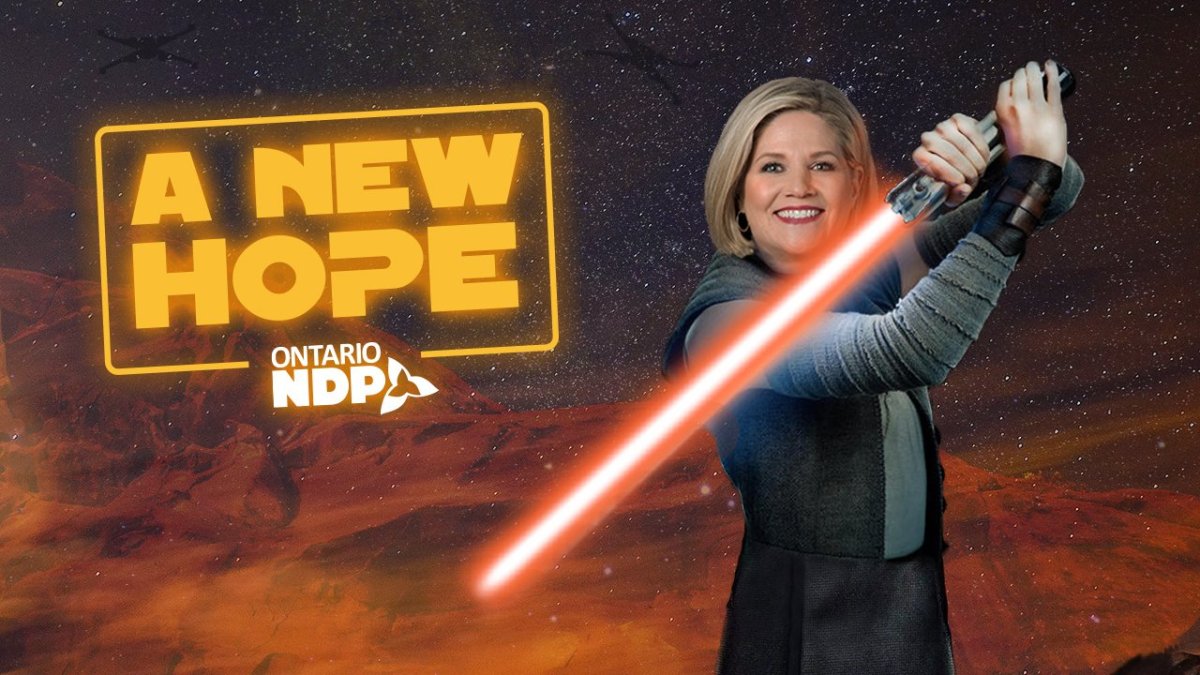 Ontario NDP leader Andrea Horwath says the party is a "new hope.".