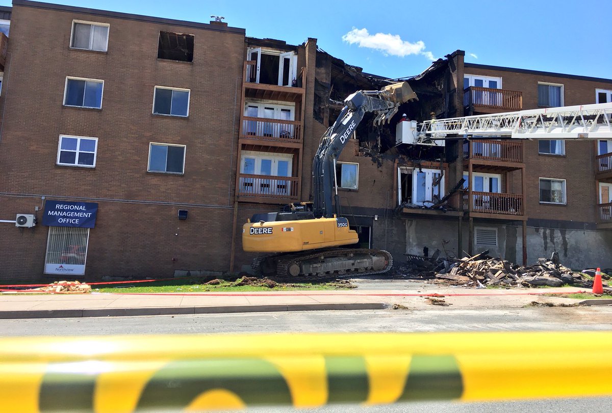 The Canadian Red Cross says 115 tenants of the Primrose Street apartment building were displaced by the fire.