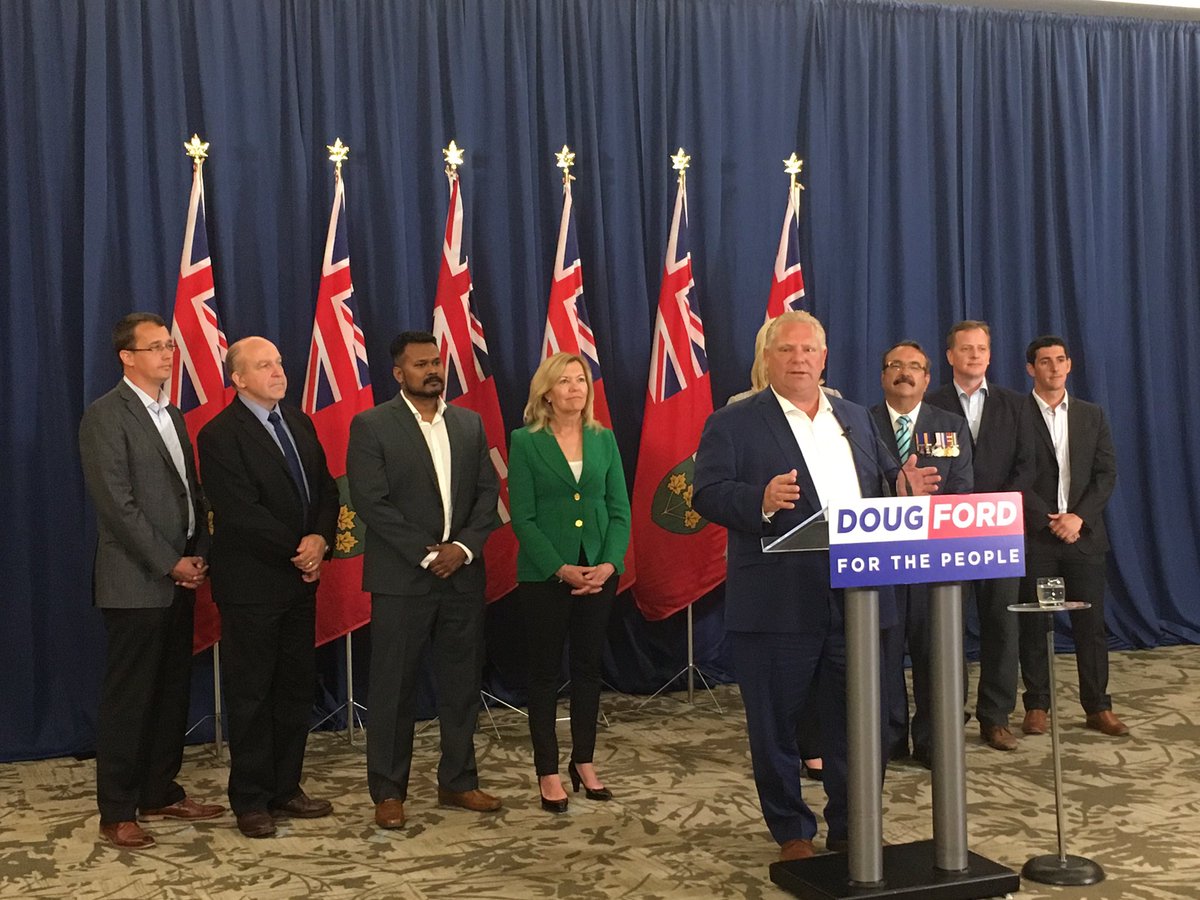 PC Leader Doug Ford addressed reporters at the London Convention Centre on May 31, 2018.