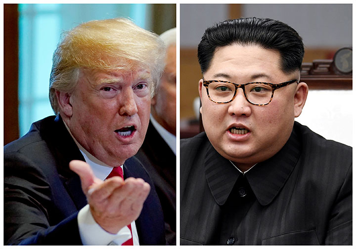 A combination photo shows U.S.  President Donald Trump and North Korean leader Kim Jong Un.  