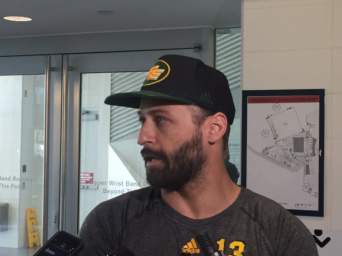 Eskimos quarterback Mike Reilly speaks with the media on the eve of training camp.