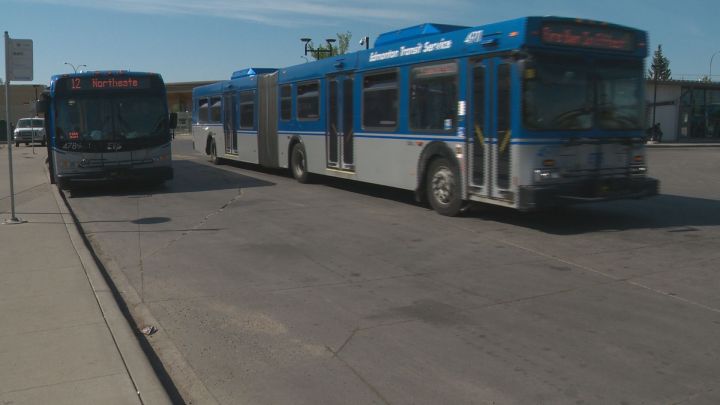 Edmonton Transit buses on Friday, May 18, 2018.