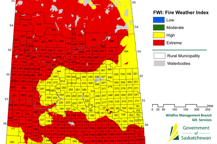 Parts of Prince Albert are under a fire ban as the fire risk in many regions of Saskatchewan remains extreme.