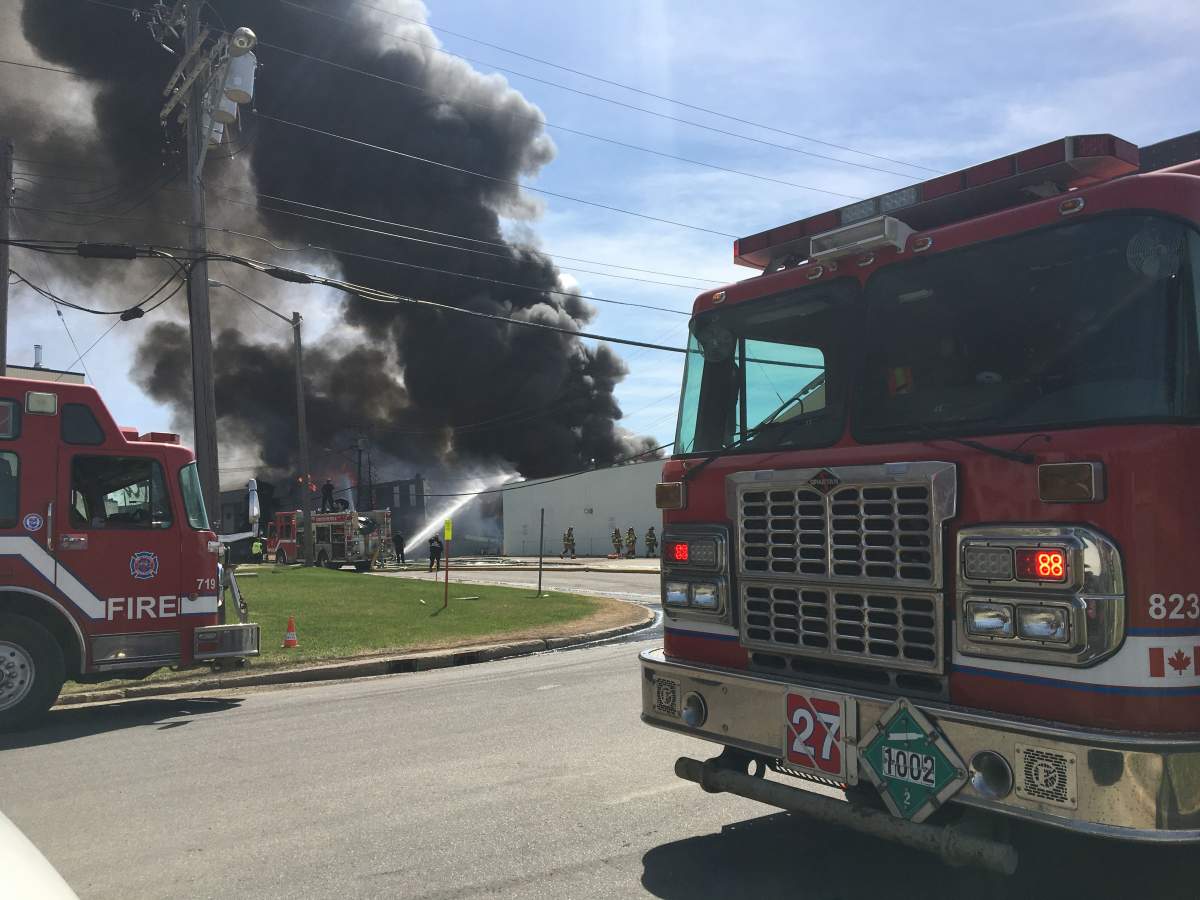 Huge plumes of smoke fill the air above Edmonton.