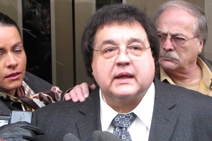 Frank Ostrowski speaks outside court in 2009.