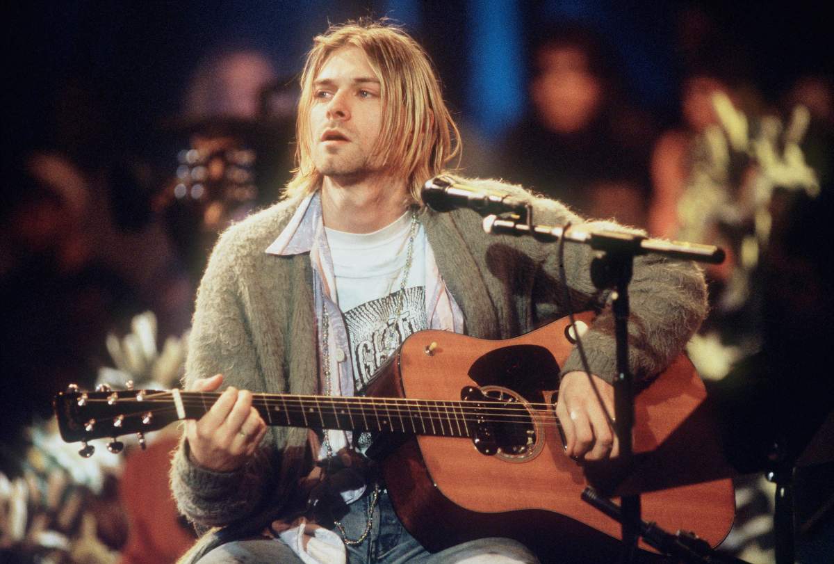 Kurt Cobain of Nirvana during the taping of MTV Unplugged at Sony Studios in New York City, Nov. 18, 1993.