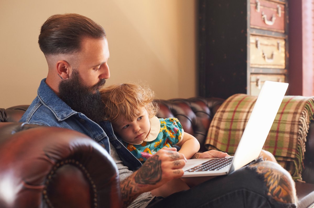 Dads are stepping up to help out more at home during the pandemic - image