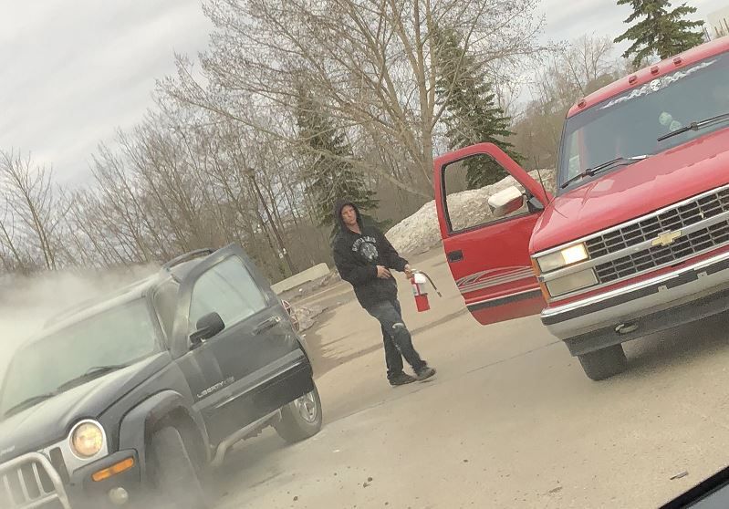 Grande Prairie seek suspect in hit and run, April 30, 2018. 