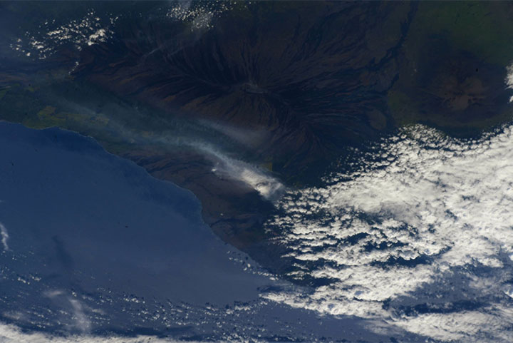 View of the Hawaii’s Kilauea Volcano from the International Space Station on May 12, 2018.