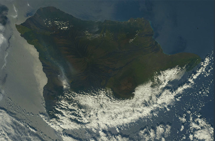 View of the Hawaii’s Kilauea Volcano from the International Space Station on May 12, 2018.
