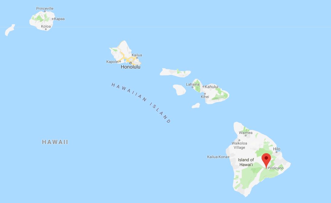 Kīlauea volcano is located along the southern shore in the Hawaiian Islands and is the most active of the five volcanoes that together form the island.