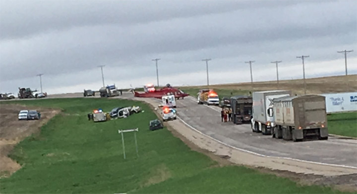 One person is dead after a serious collision on Highway 7 west of Rosetown, Sask.