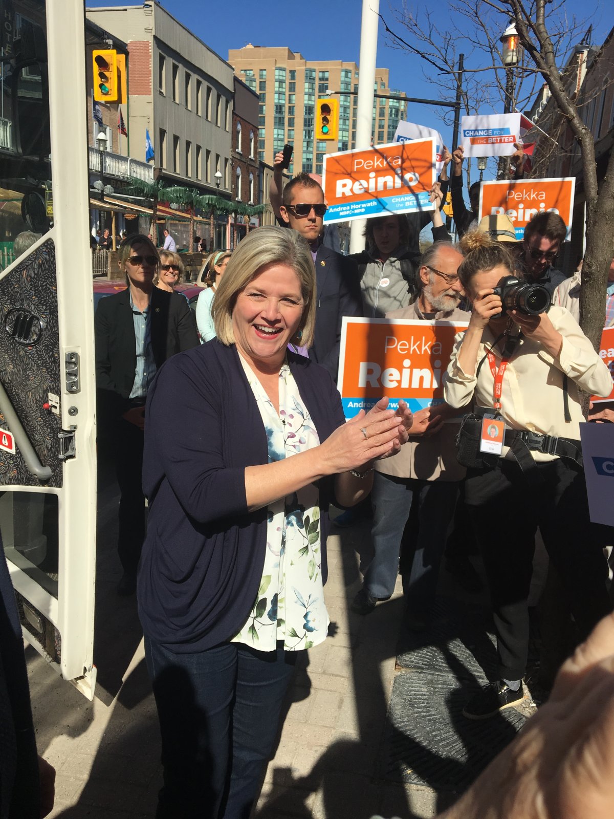 Leader of the Ontario NDP Andrea Horwath made a campaign stop in Barrie Saturday afternoon.