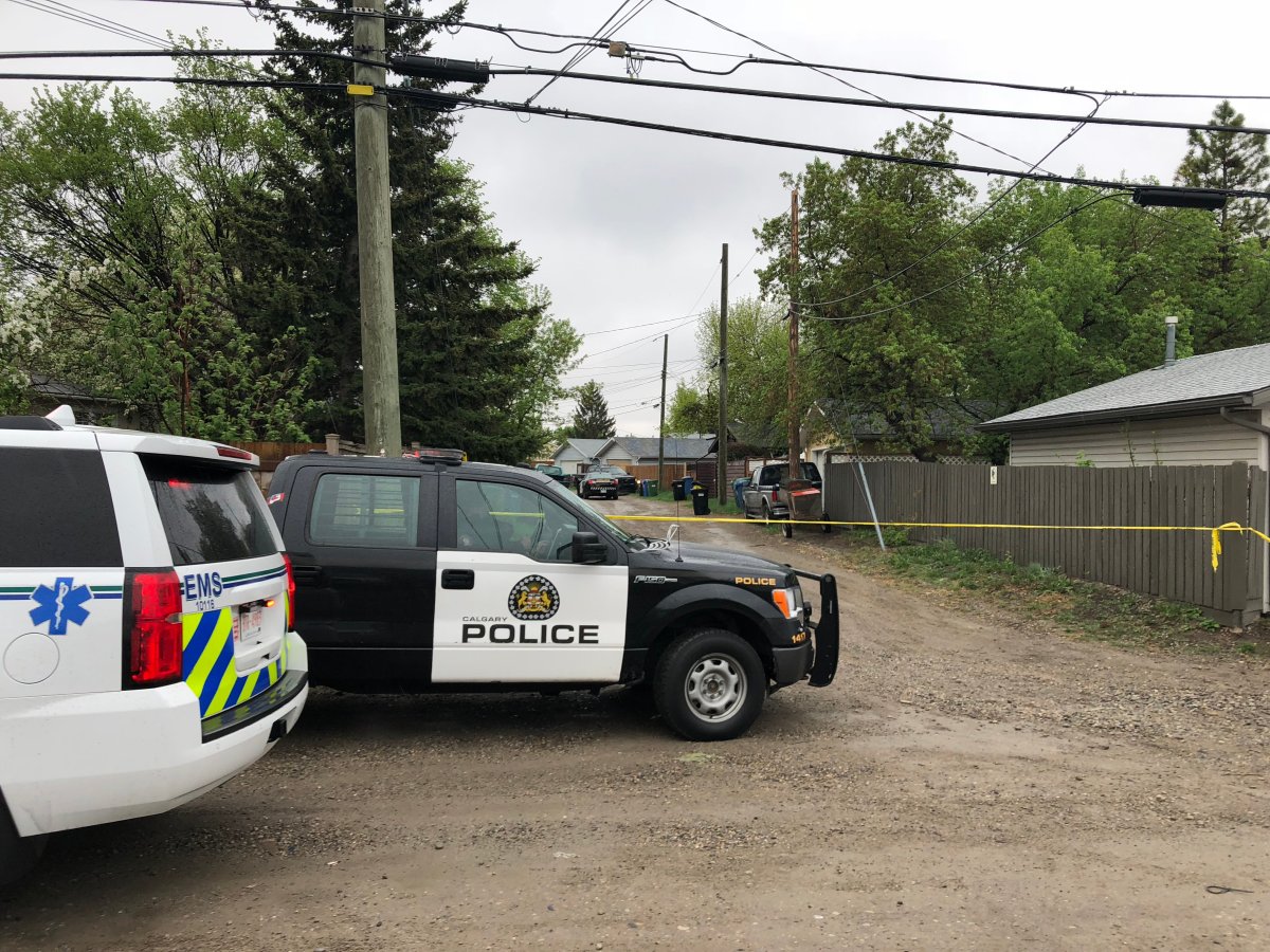 Calgary police on the scene of a shooting in southeast Calgary on Thursday, May 17. 