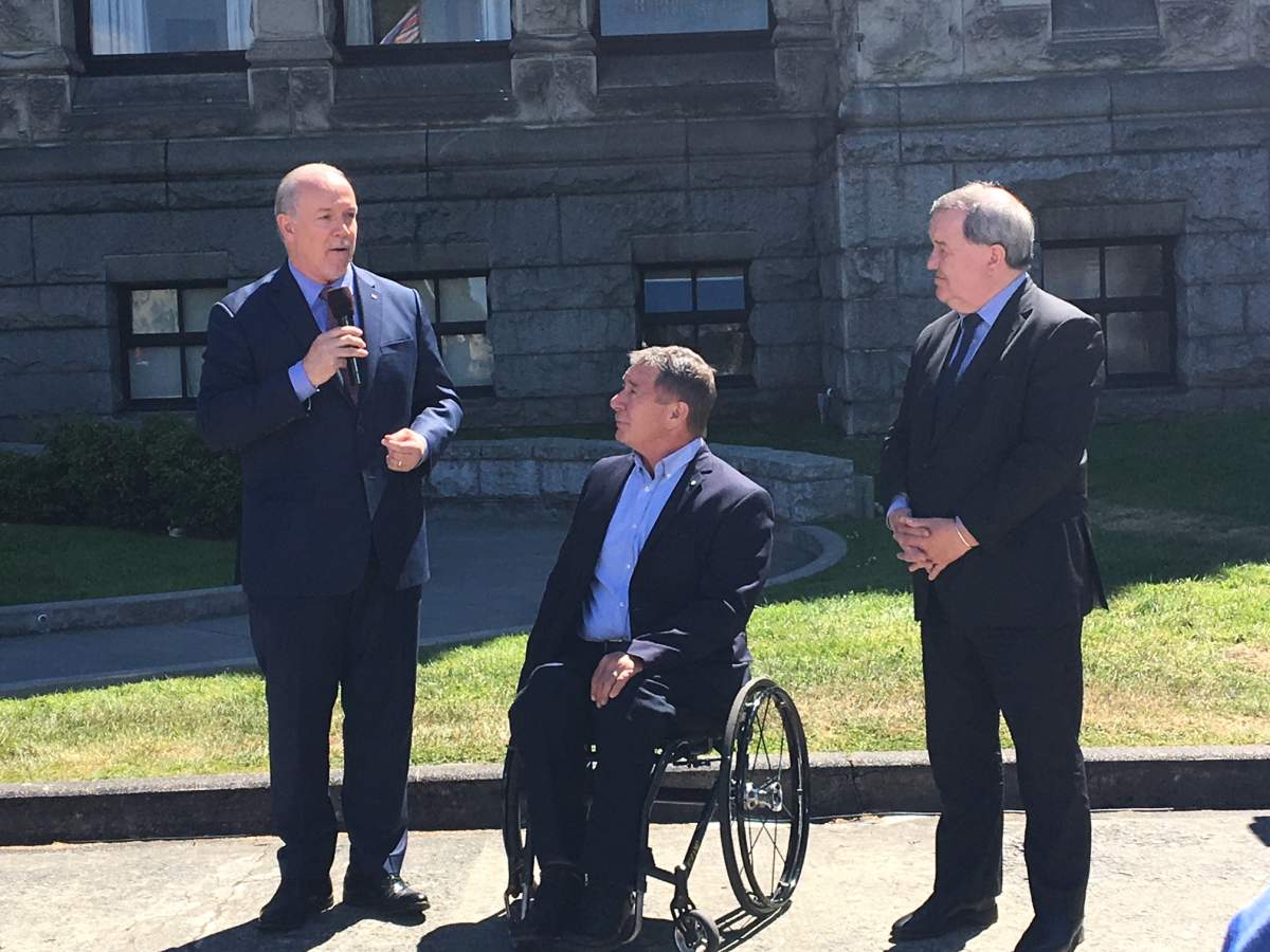 B.C. Premier John Horgan announces $10 million in funding as part of Rick Hansen Day. 