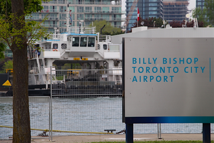 A ferry prepares for departure to Billy Bishop Toronto City Airport.