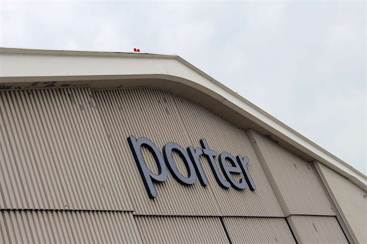 A Porter Airlines hanger at Billy Bishop Toronto City Airport.