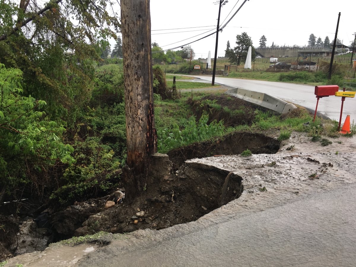 Flooding washes out part of Lakeshore Road in Kelowna - image