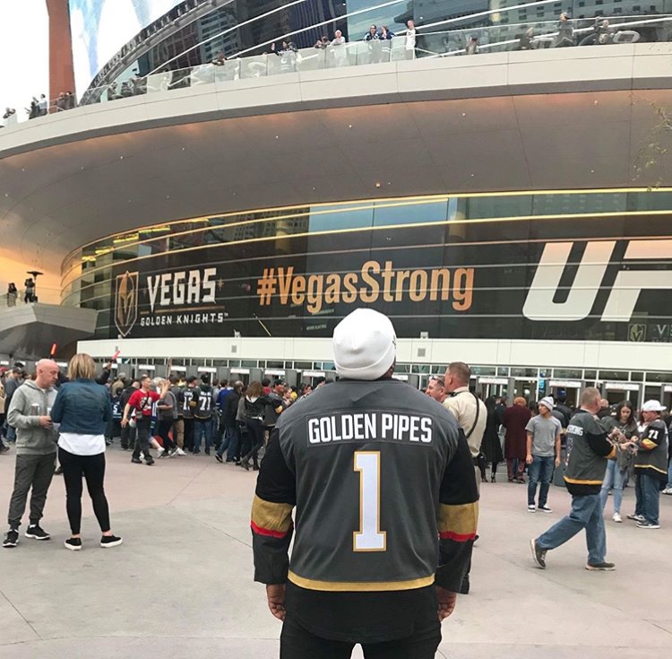 Carnell 'Golden Pipes" Johnson is the Vegas Golden Knights anthem singer.