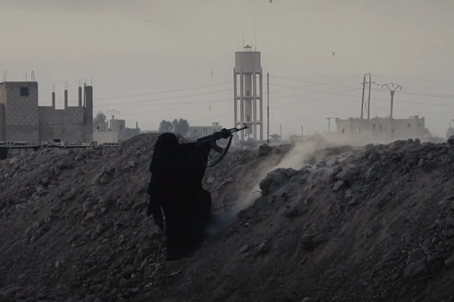 Screenshot from an Islamic State propaganda video purporting to show female jihadist fighters