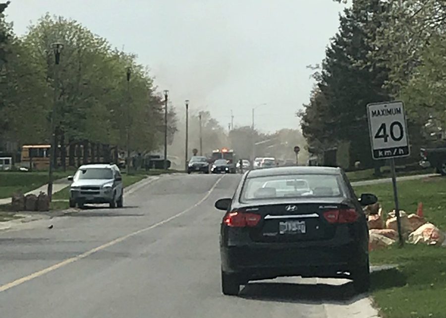 Reports of a fire and something that sounded like an explosion coming from a home on Milford Drive.