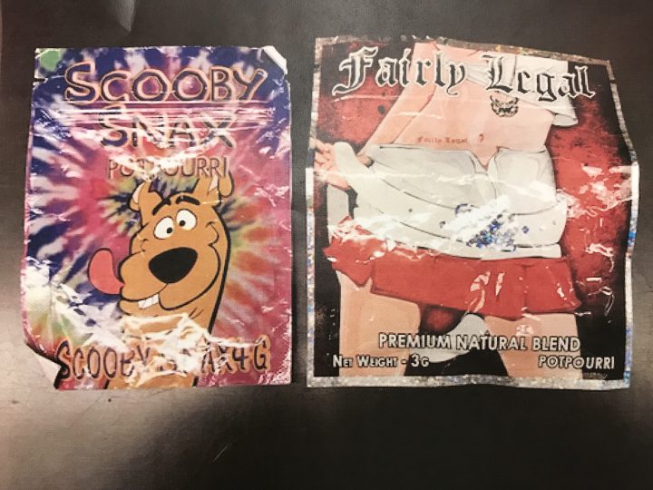 K2 packages that were found by New York police in Brooklyn.