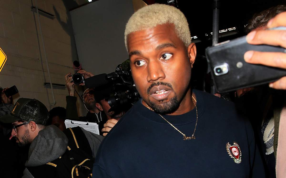 Kanye West leaves  the Yeezy show fashion during New York Fashion Week at pier 59 on February 15, 2017 in New York City. 