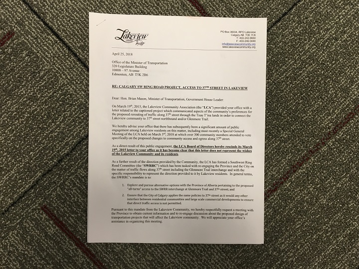 Letter from Lakeview Community Association