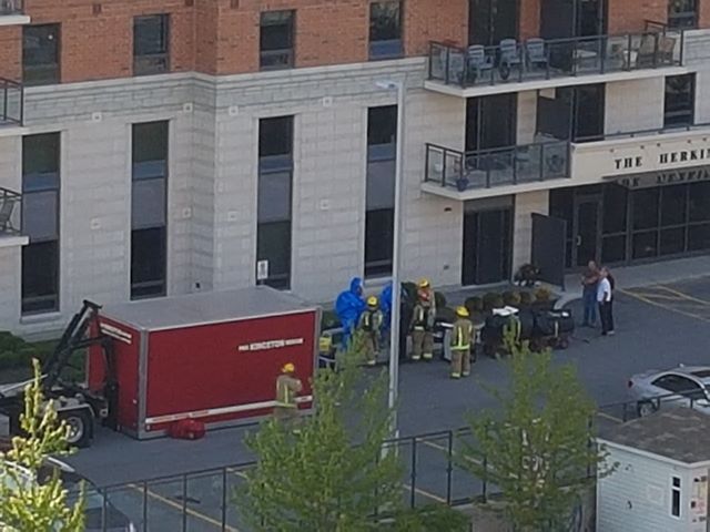 Kingston Fire were called to a midtown apartment complex on Wednesday for a chemical spill.