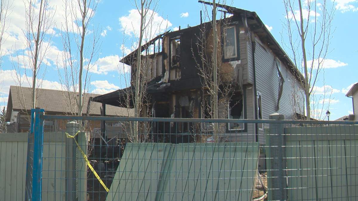 A home near 92a Avenue and 208 Street in west Edmonton's Lewis Estates neighbourhood was destroyed by fire after a cigarette was improperly put out in a planter on a deck. May 6, 2018.