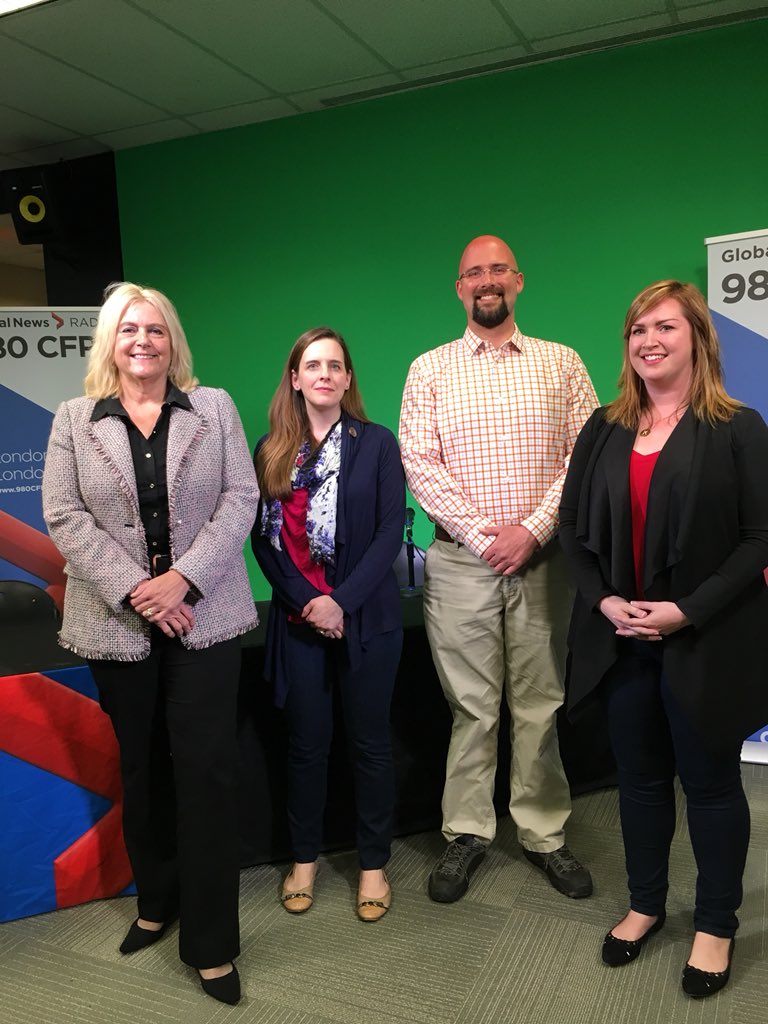 Progressive Conservative Susan Truppe, Green Party candidate Carol Dyck, New Democrat Terence Kernaghan, and Liberal Kate Graham fielded a range of questions during 980 CFPL's first debate for London North Centre candidates.