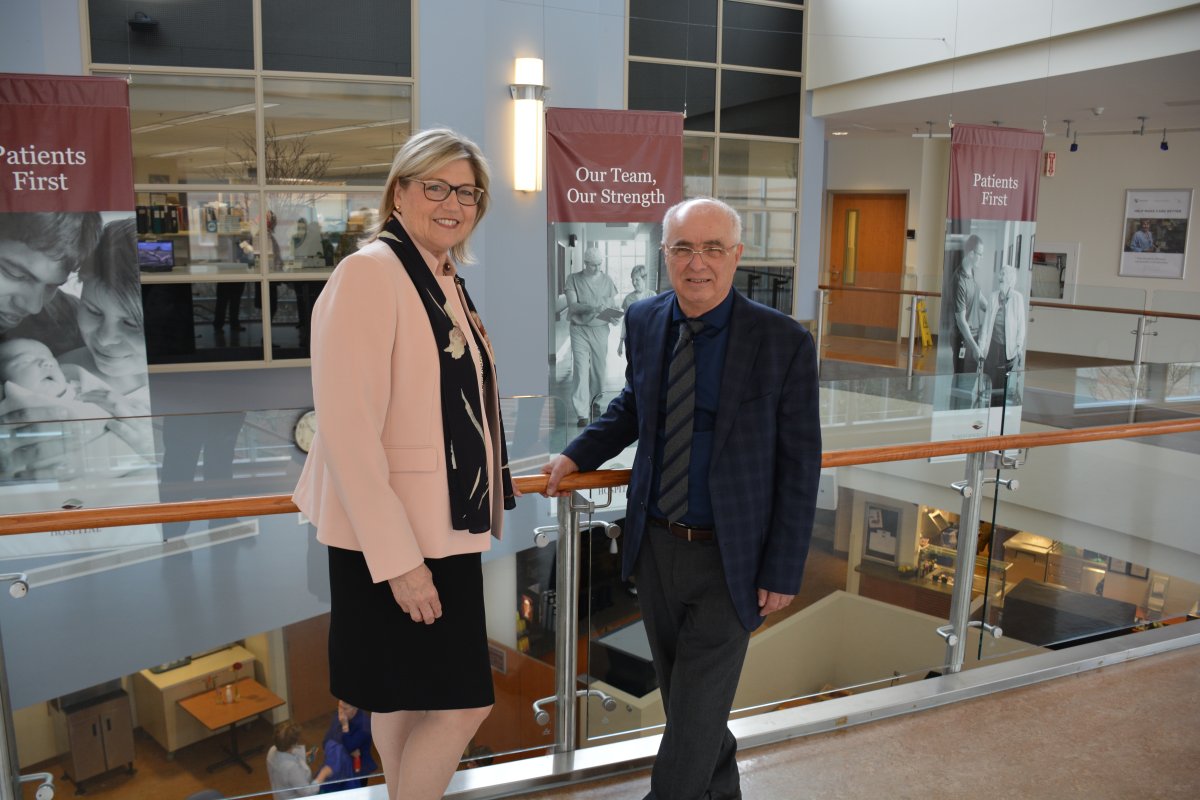 Northumberland Hills Hospital CEO and president Linda Davis and Northumberland-Quinte West MPP Lou Rinaldi.