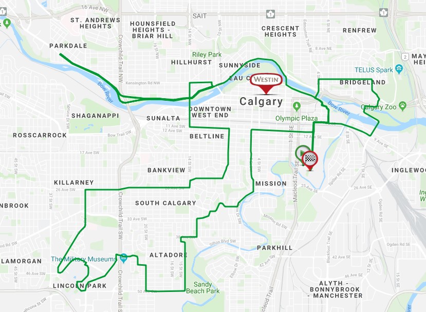 A look at the Scotiabank Calgary Marathon route.