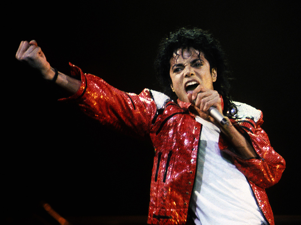 Michael Jackson performs in concert circa 1986.