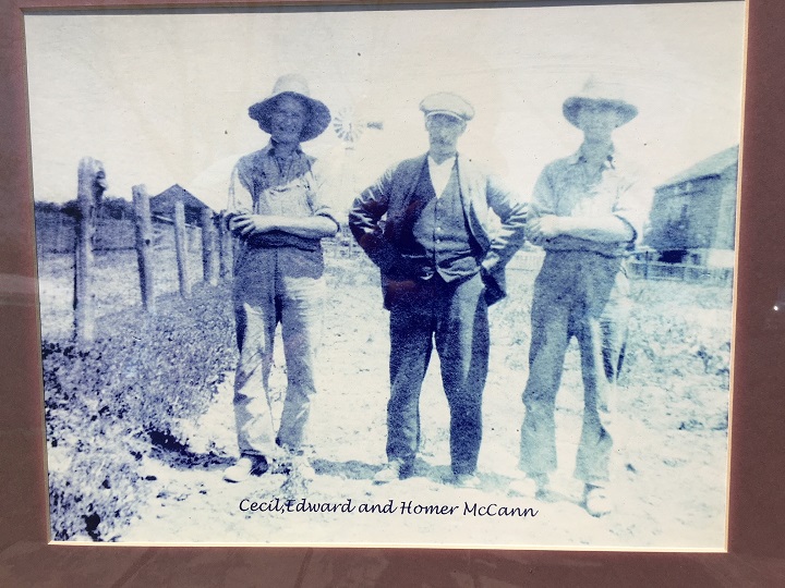 The McCann family farm was established in Milton in 1827. This photo shows David McCann’s grandfather, great-grandfather and great uncle on the land.