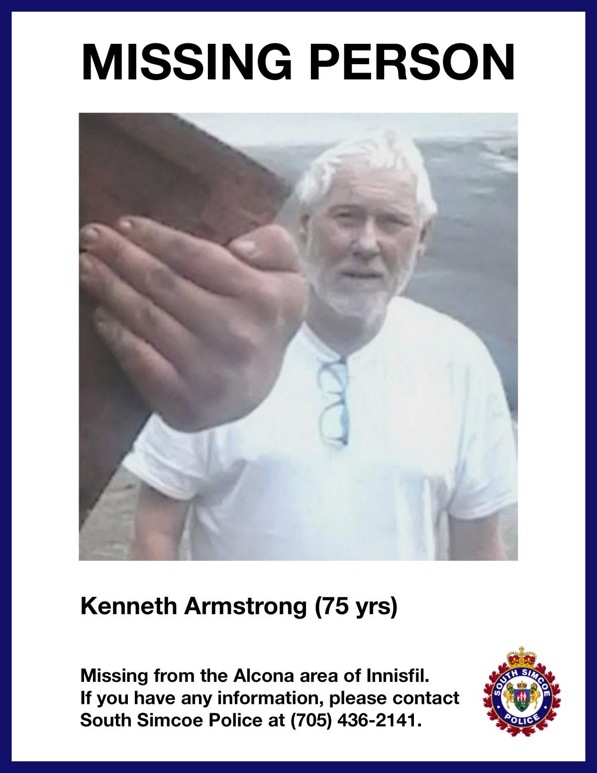 Ken Armstrong (above) has been missing from the Alcona area since Monday afternoon. 