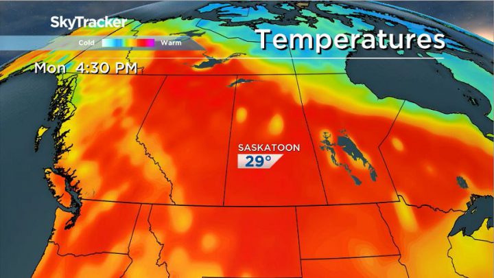 Temperatures will climb into the high 20s on the holiday Monday.