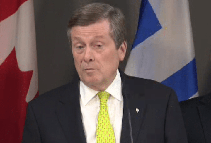 Mayor John Tory says an emergency reception centre will have to open in the next week to accommodate an influx of refugees. 