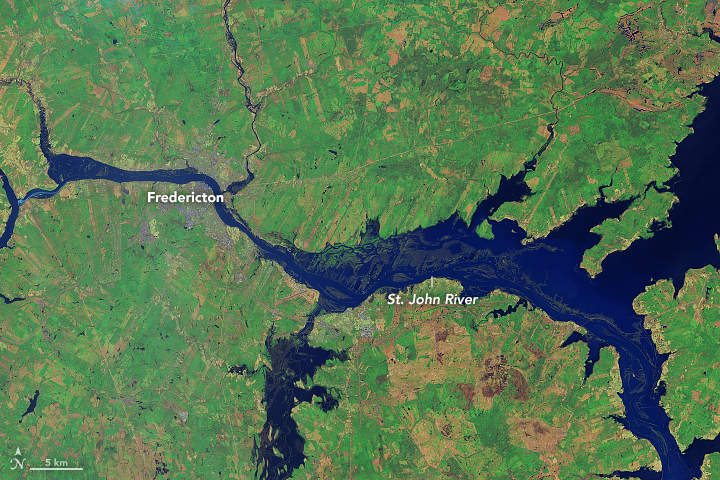 This photo shows an aerial view of flooding that has hit the Fredericton area this month. 