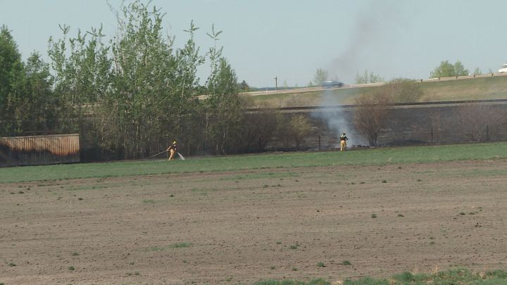 Firefighters responded to several small fires along railroad tracks in Parkland County on Tuesday.