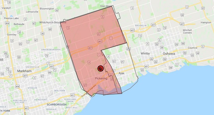 The city of Pickering and the western part of Ajax was hit by a power outage Wednesday afternoon.