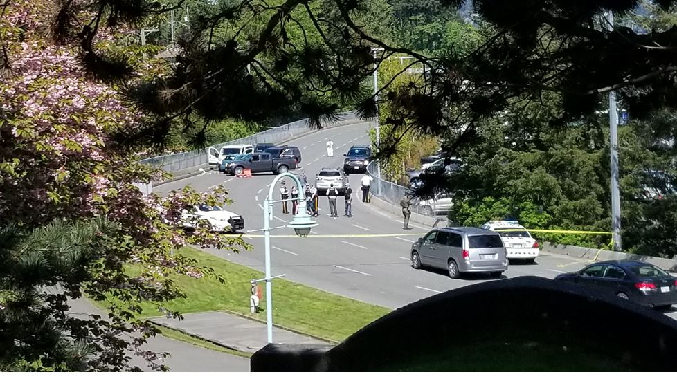 Police on scene at Departure Bay ferry terminal Tuesday morning.