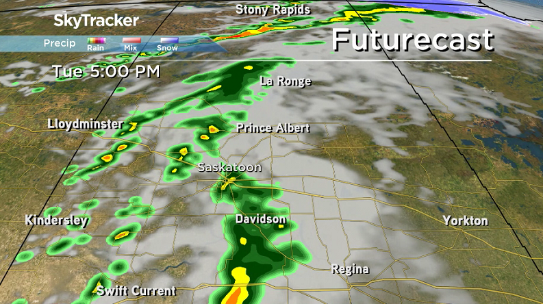 Rain is expected along a band of instability swinging through late Tuesday.