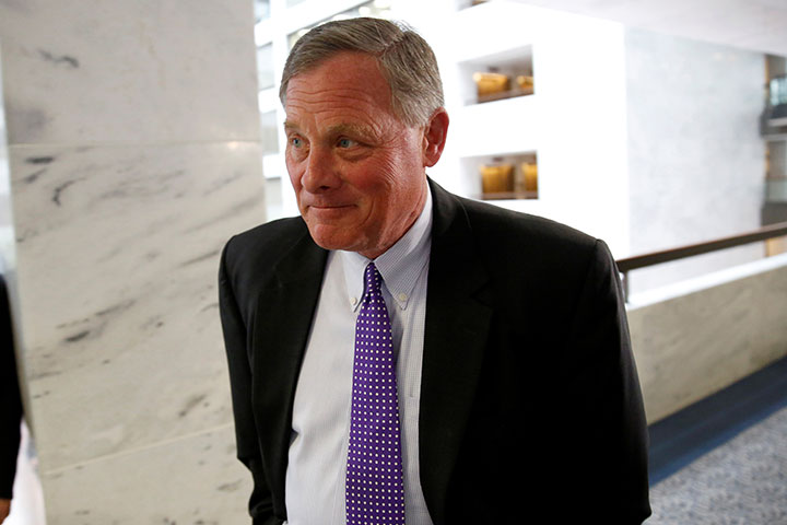 Senator Richard Burr arrives for a Senate Intelligence Committee hearing evaluating the Intelligence Community Assessment on "Russian Activities and Intentions in Recent US Elections" on Capitol Hill in Washington, May 16, 2018.   