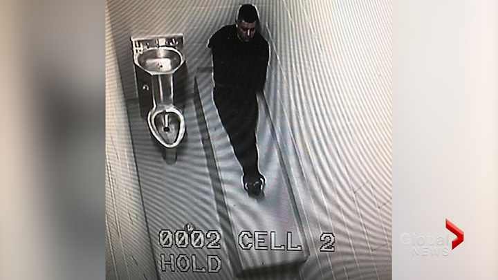 Exclusive image obtained by Global News of Toronto Blue Jays pitcher Roberto Osuna in a holding cell. He was charged on May 8, 2018 with one count of assault.
