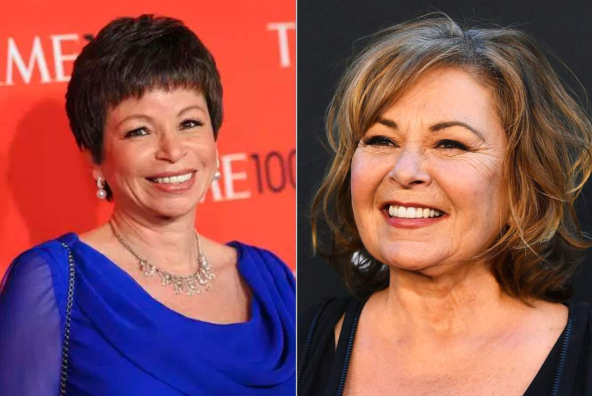 Compilation photo of Valerie Jarrett and Roseanne Barr. 