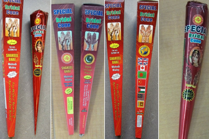 Henna cones have been recalled across Canada over chemical burns concerns.